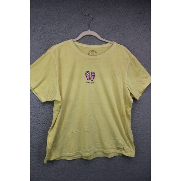 Life is Good Relaxed Fit Short Sleeve Tee Shirt-Size XL-Flip Flops - Picture 1 of 13